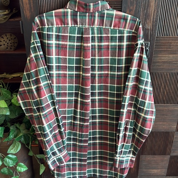 Ralph Lauren Blue Label Blake Plaid Button Down Shirt Iconic Logo Red Green XL - Picture 2 of 8